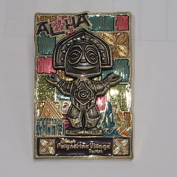 WDW Polynesian Village Resort - Tiki Shrug. Official trader pin